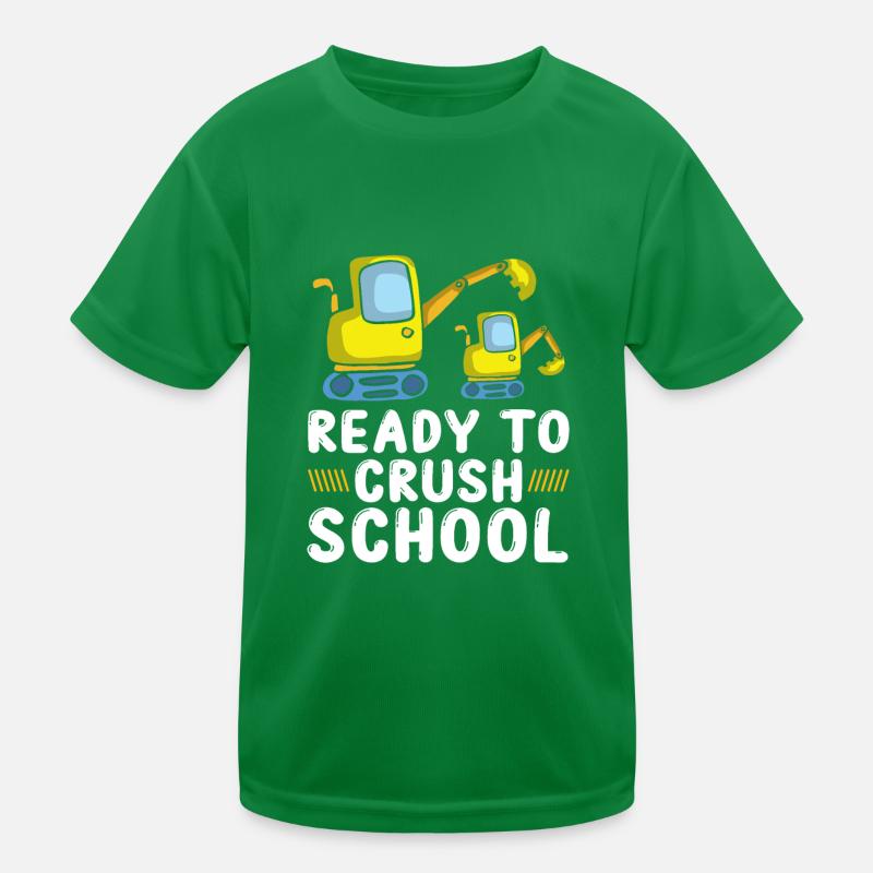 Ready To Crush Schule Bagger Kinder Funktions-T-Shirt