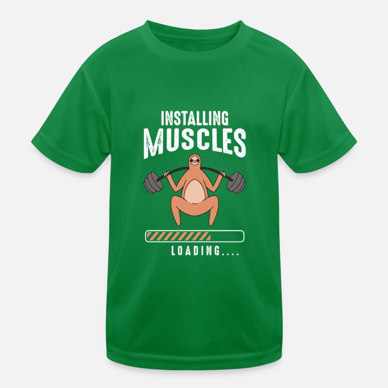 Installing Muscles Loading Kinder Funktions-T-Shirt