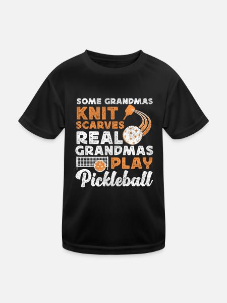 Pickleball Grandma Some Grandmas - Kinder Funktions-T-Shirt - Schwarz - Vorne
