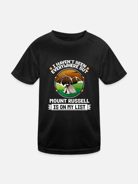Mount Russell Is On My List Hiking Camping Hiker - Kinder Funktions-T-Shirt - Schwarz - Vorne