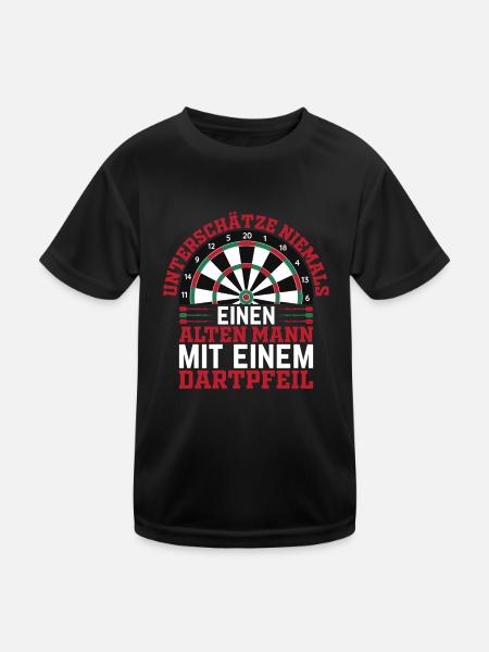 Unterschätze Niemals Einen Alten Mann Mit Einem D - Kinder Funktions-T-Shirt - Schwarz - Vorne