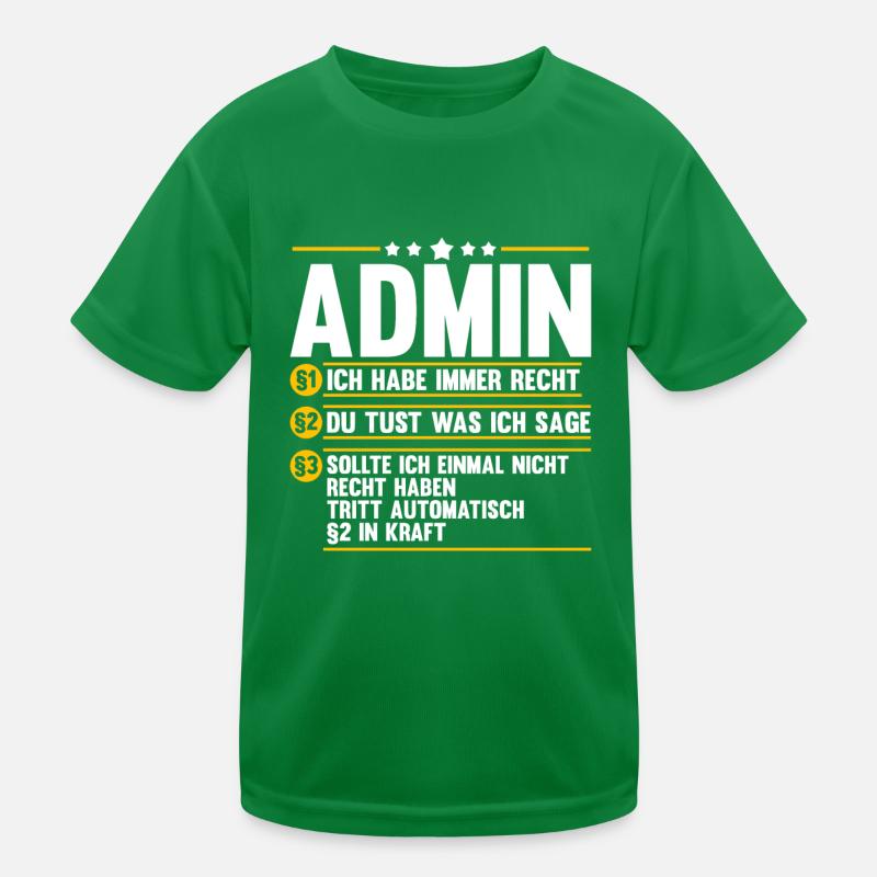 Informatiker Programmierer Admin Administrator Kinder Funktions-T-Shirt