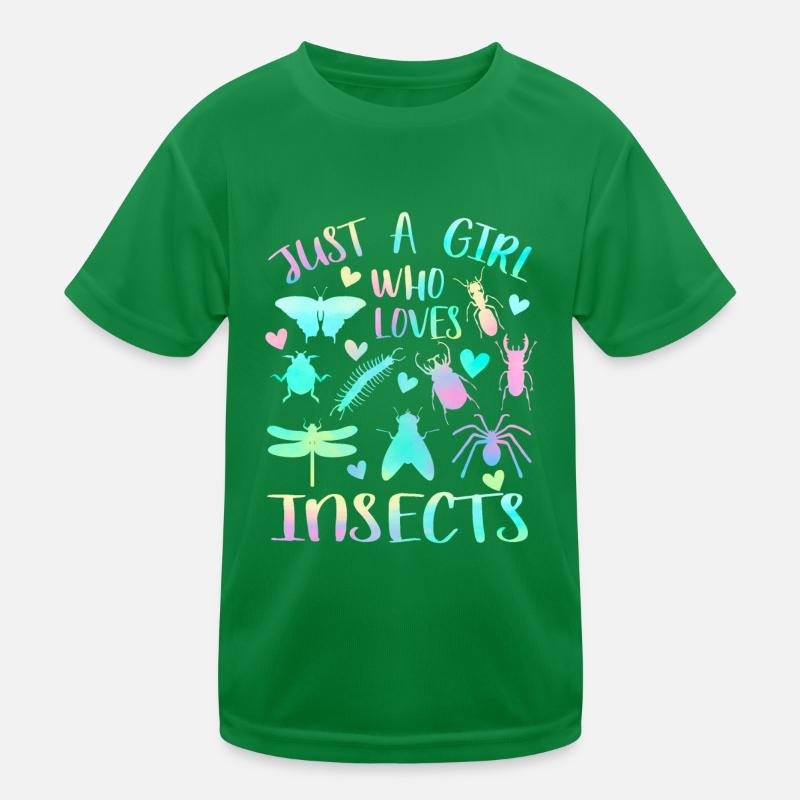 Nur ein Mädchen, das Insekten liebt Kinder Funktions-T-Shirt