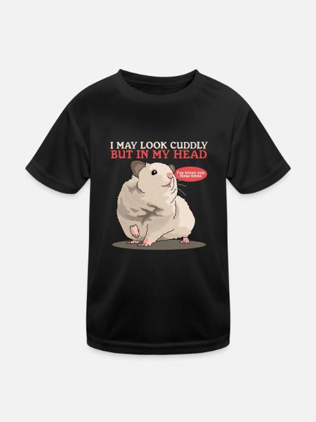 Hamster Golden Hamster Dwarf Hamster Gift - Kids Functional T-Shirt - black - Front