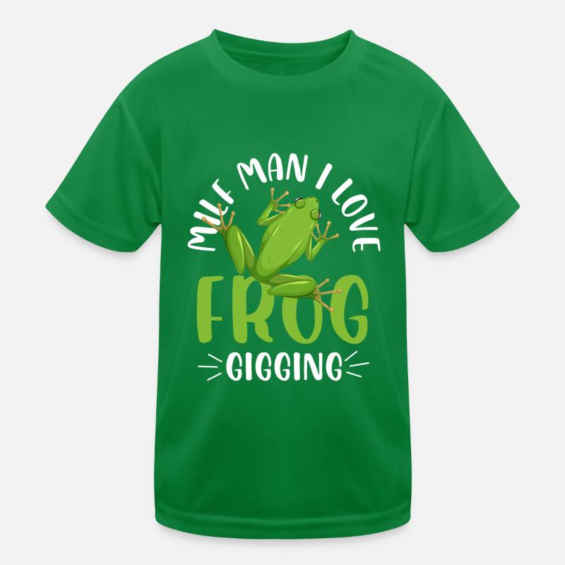man I love frog gigging Design for a frog Kinder Funktions-T-Shirt