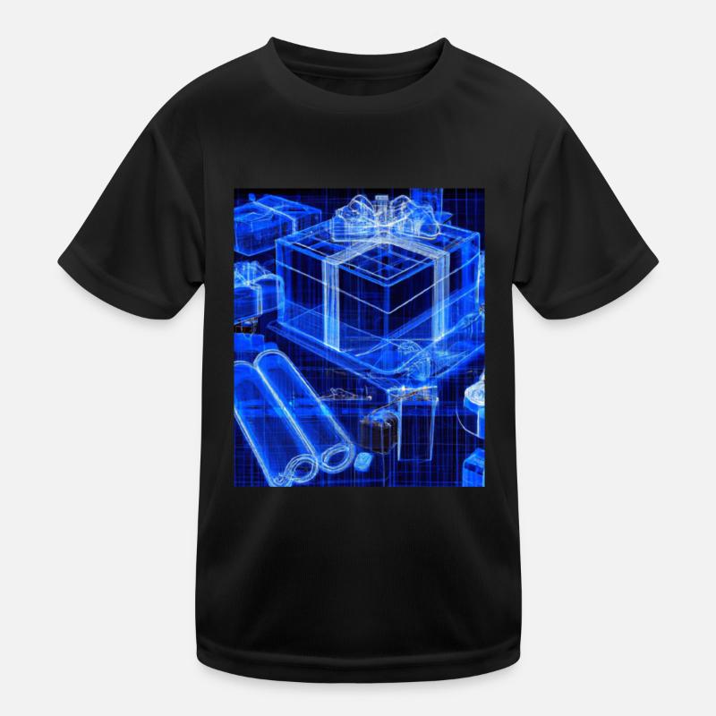 Christmas Christmas Tree Schematic Blueprint Kids Functional T-Shirt
