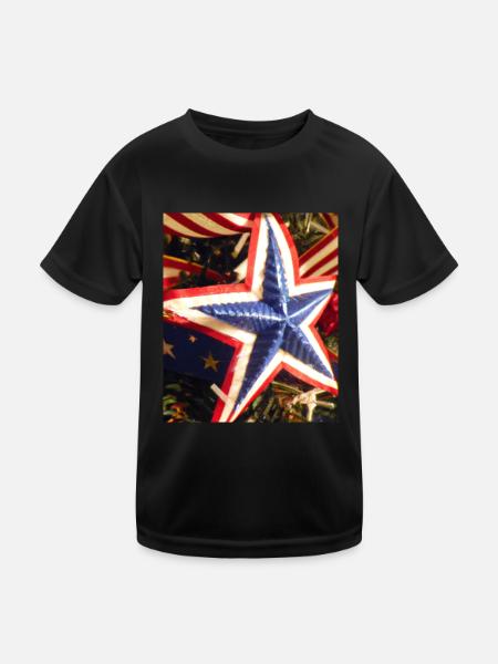 Amerikanisches Weihnachten Weihnachtsstern - Kinder Funktions-T-Shirt - Schwarz - Vorne