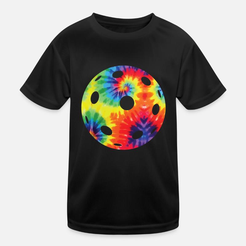 Pickleball Tie Dye Retro 80s 90s Kids Functional T-Shirt
