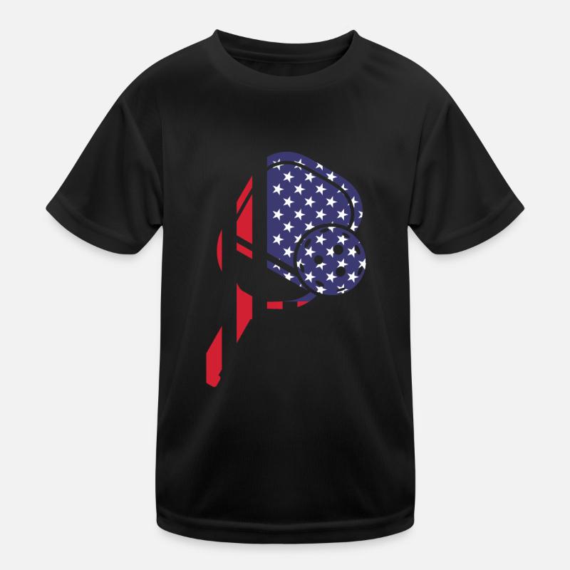 Pickleball Paddle Drapeau américain T-shirt sport Enfant