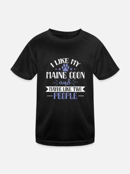 I Like my Maine Coon and Maybe like two People - Kids Functional T-Shirt - black - Front