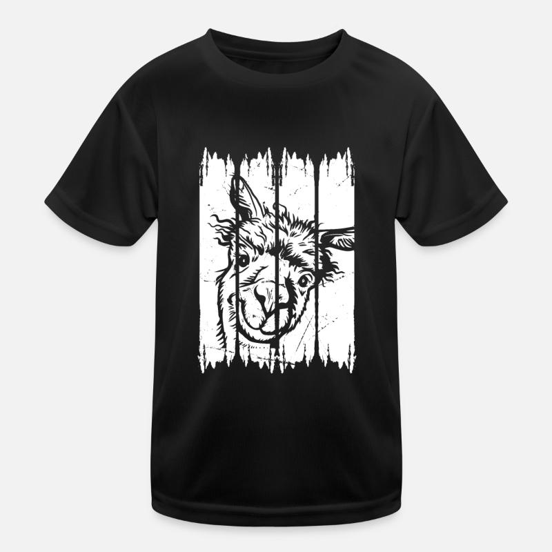 Llama Head Alpaca Llama Farmer Llama Farm Llama Kinder Funktions-T-Shirt