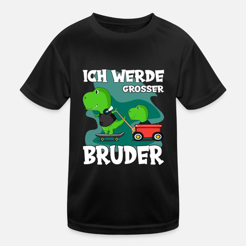 Ich Werde Großer Bruder Dino Geschwisterkind Kinder Funktions-T-Shirt