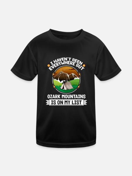 Ozark Mountains Is On My List Hiking Camping - Kinder Funktions-T-Shirt - Schwarz