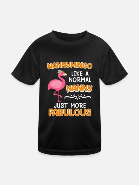 Flamingo Nannymingo nur viel besser Tagesmutter - Kinder Funktions-T-Shirt - Schwarz - Vorne