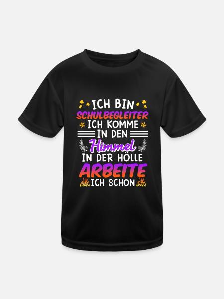 Ich arbeite schon in der Hölle Schulbegleiter - Kinder Funktions-T-Shirt - Schwarz