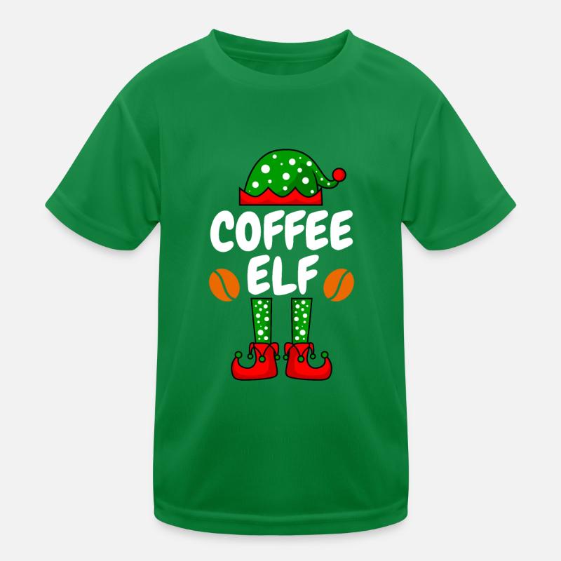 Kaffee Elfe Kaffeetrinker Kinder Funktions-T-Shirt