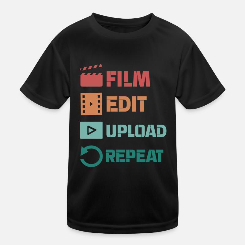 film edit upload repeat Design for a films Kids Functional T-Shirt