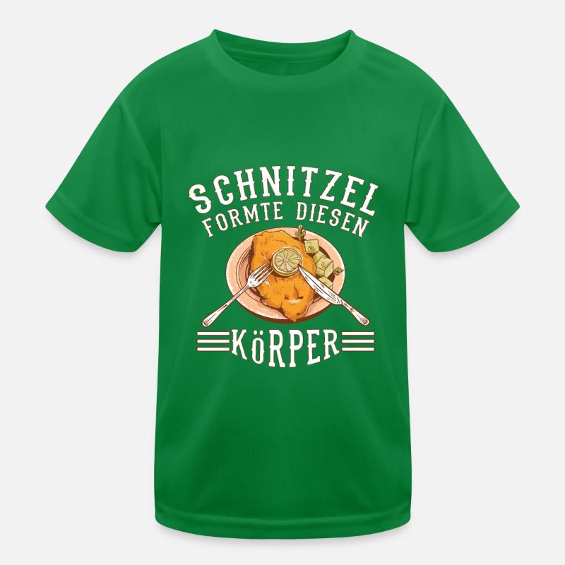 Schnitzel formte diesen Körper Schnitzelfan Kinder Funktions-T-Shirt