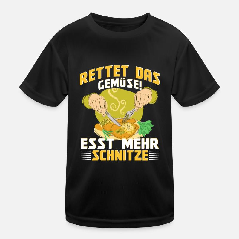 Schnitzel Rettet das Gemüse esst mehr Schnitzel Kinder Funktions-T-Shirt