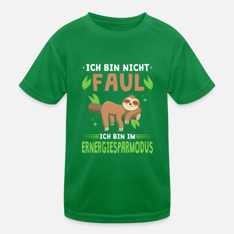 Faultier Sloth Langschläfer Nachthemd Kinder Funktions-T-Shirt
