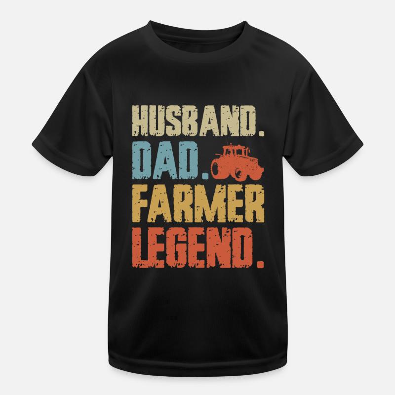 Farming Farmer Dad Father Vintage Kids Functional T-Shirt