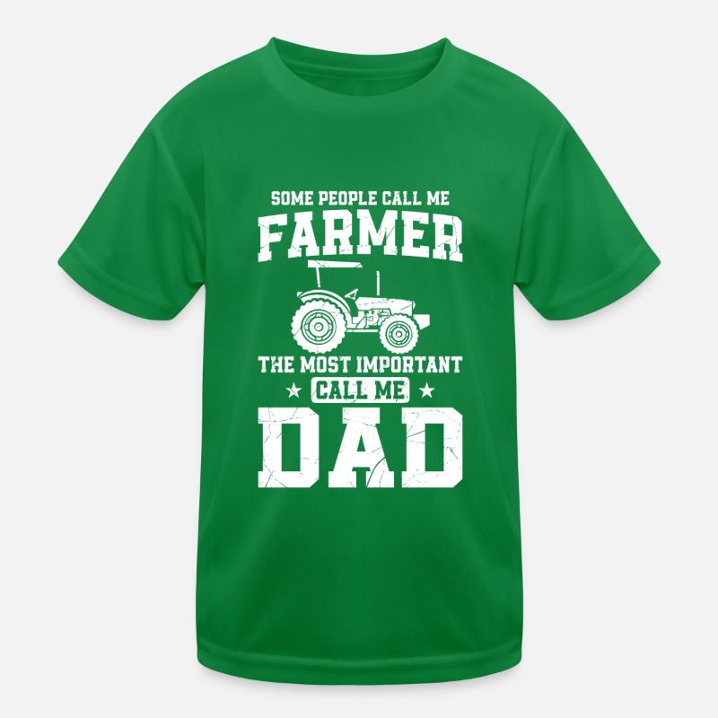 Farming Farmer Dad Father Vintage Kids Functional T-Shirt