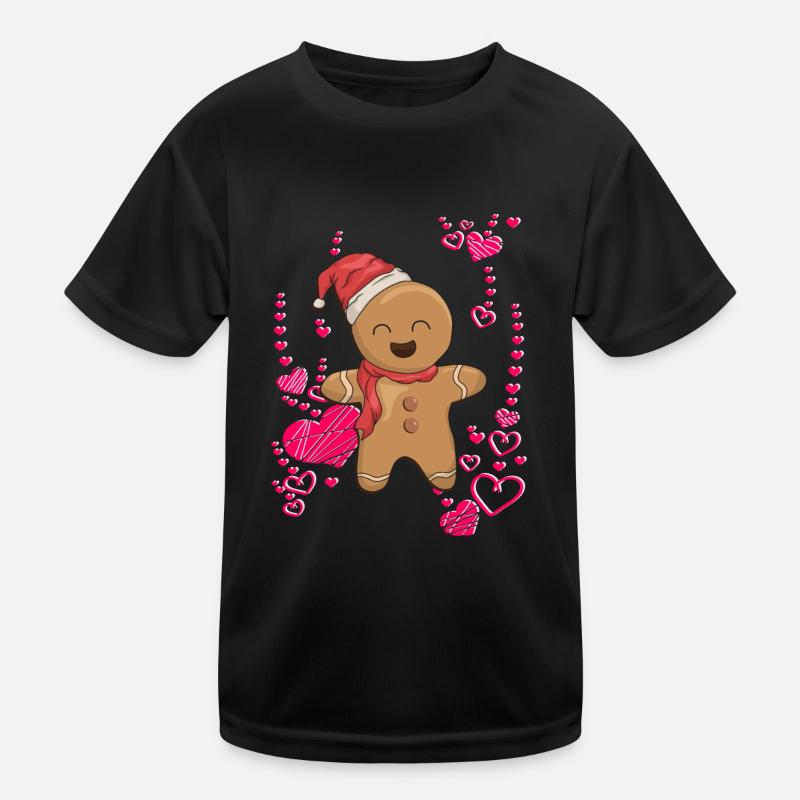 Gingerbread with hearts delicious Kids Functional T-Shirt