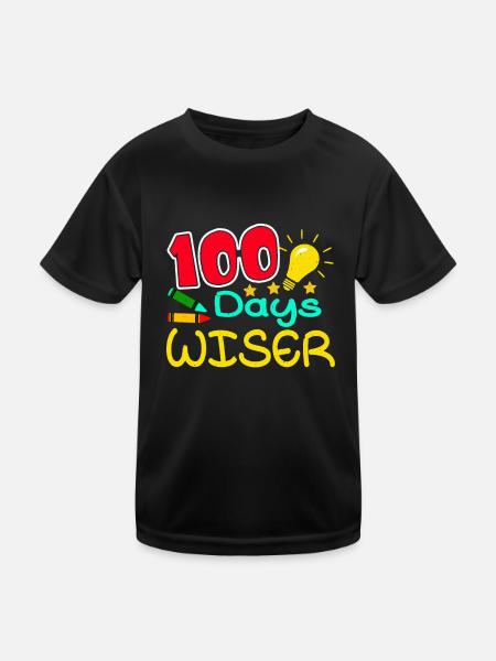 Student 100th Day Wiser 100 Days Of School - Kids Functional T-Shirt - black - Front