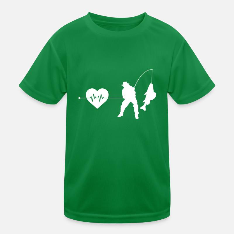 Fishing Heartbeat Kids Functional T-Shirt