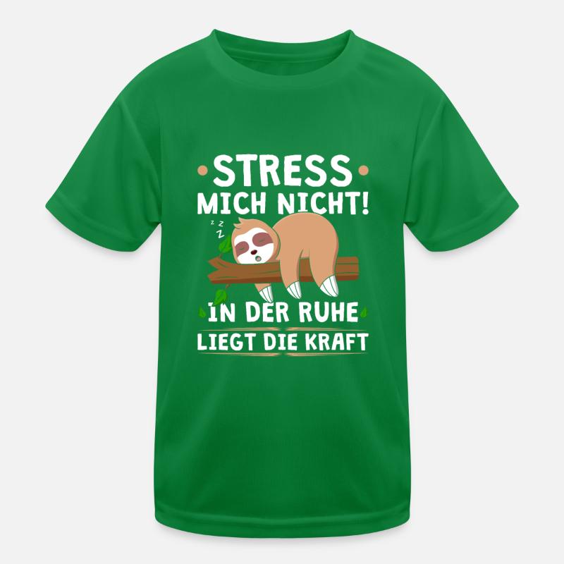 Faultier Büro Spruch In der Ruhe Liegt Die Kraft Kinder Funktions-T-Shirt