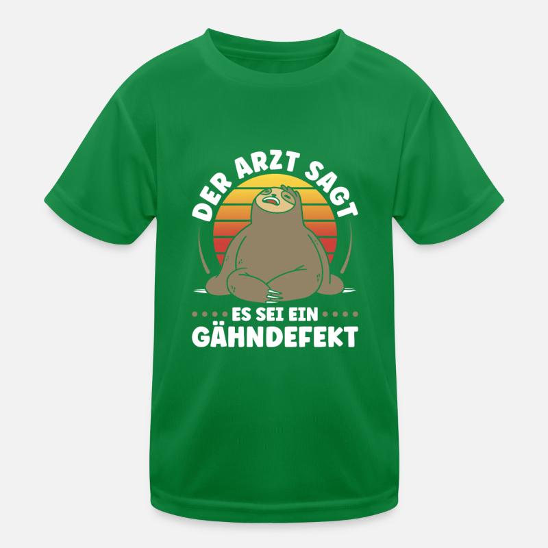 Faultier Gähndefekt, Sloth Langschläfer Kinder Funktions-T-Shirt