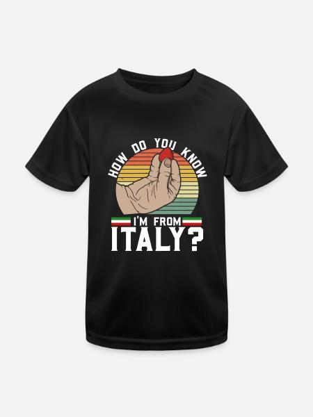 Italie Guitare Guitariste Guitariste Drôle - T-shirt sport Enfant - noir - Devant
