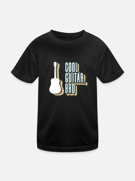 Cool Guitar, Bro - Acoustic Guitar - Kids Functional T-Shirt - black - Front