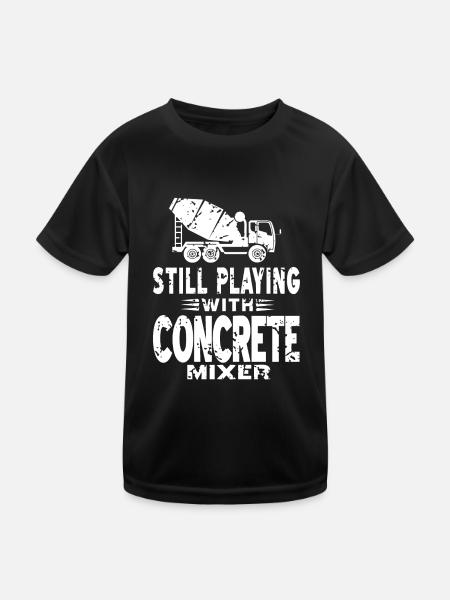 Concrete construction design for construction workers and construction site - Kids Functional T-Shirt - black - Front