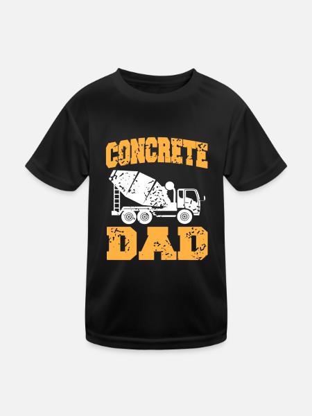 Concrete builder design for builders and construction site - Kids Functional T-Shirt - black - Front