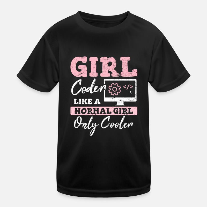 Drôle de fille Codeur Code de programmation informatique Développement Web T-shirt sport Enfant