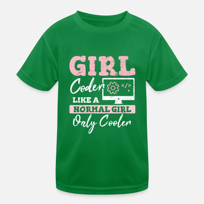 Funny Girl Coder Computer Programming Code Web Dev Kinder Funktions-T-Shirt