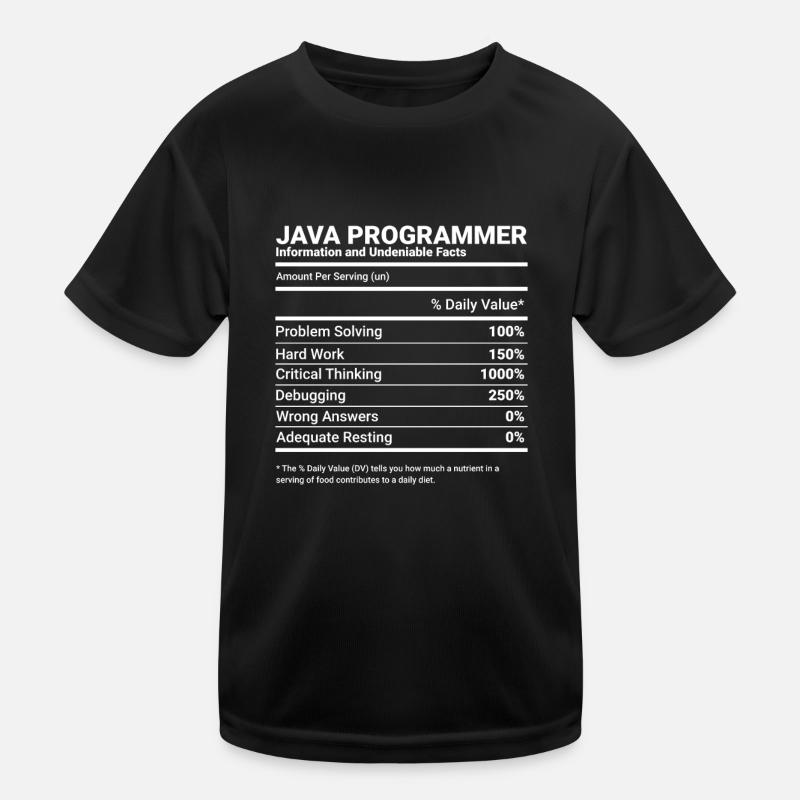 Programmeur Java Ingénieur logiciel Développeur Nutrit T-shirt sport Enfant