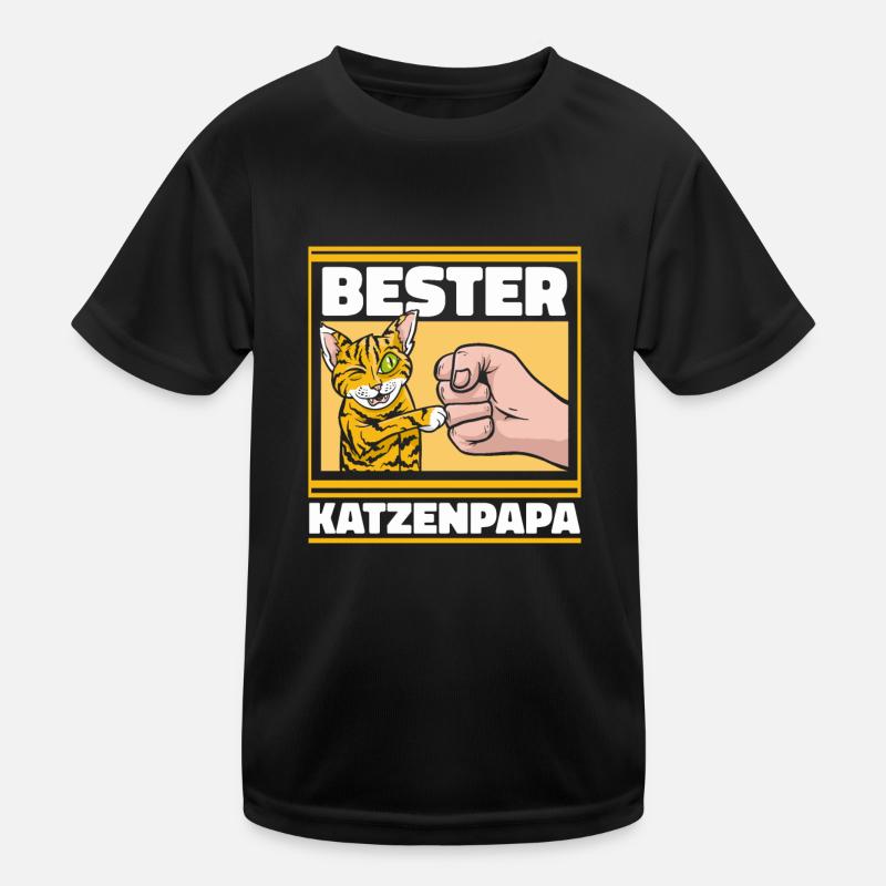 Katze Katzenpapa Kinder Funktions-T-Shirt