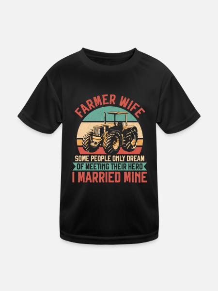 Farming Farmer Wife Vintage - Kinder Funktions-T-Shirt - Schwarz - Vorne