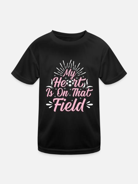 Mon cœur est sur ce terrain - Jouer au soccer - T-shirt sport Enfant - noir - Devant