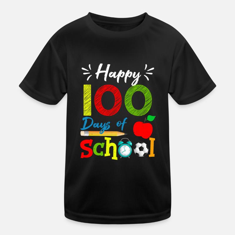 Un étudiant Apple heureux 100e jour 100 jours d’école T-shirt sport Enfant