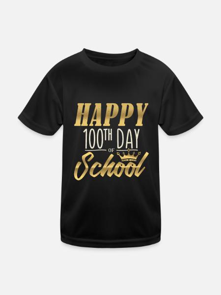 Étudiant royal heureux 100e jour 100 jours d’école - T-shirt sport Enfant - noir - Devant