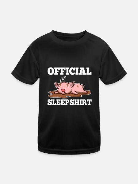 Chemise de nuit officielle Cochon - T-shirt sport Enfant - noir - Devant