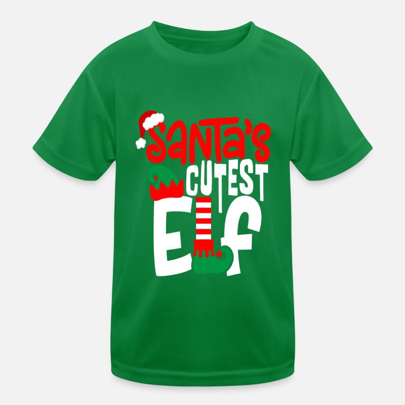 Santa s Cutest Elf Kinder Funktions-T-Shirt