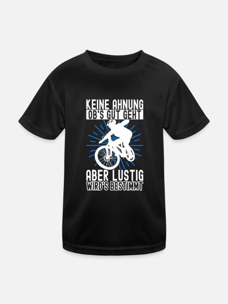 Fahrrad Fahrradfahrer - Kinder Funktions-T-Shirt - Schwarz - Vorne