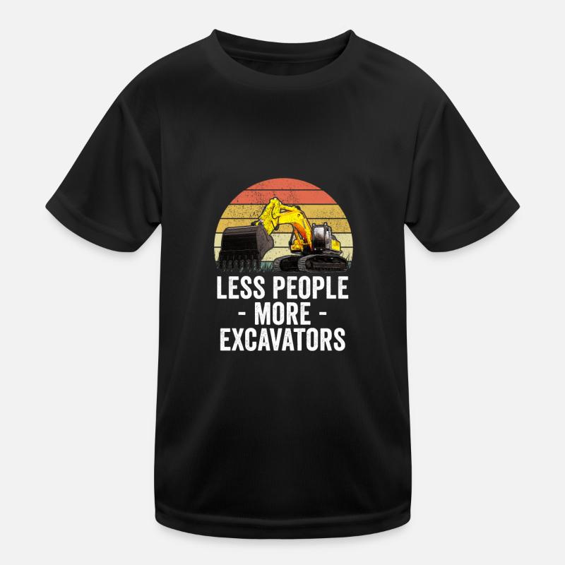 Excavator Excavator Excavator Construction Site Road Construction Kids Functional T-Shirt