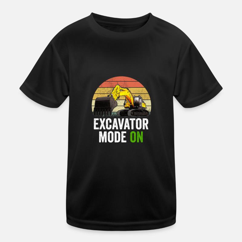 Excavator Excavator Excavator Construction Site Road Construction Kids Functional T-Shirt