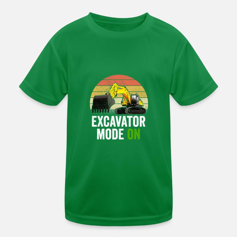 Excavator Excavator Excavator Construction Site Road Construction Kids Functional T-Shirt