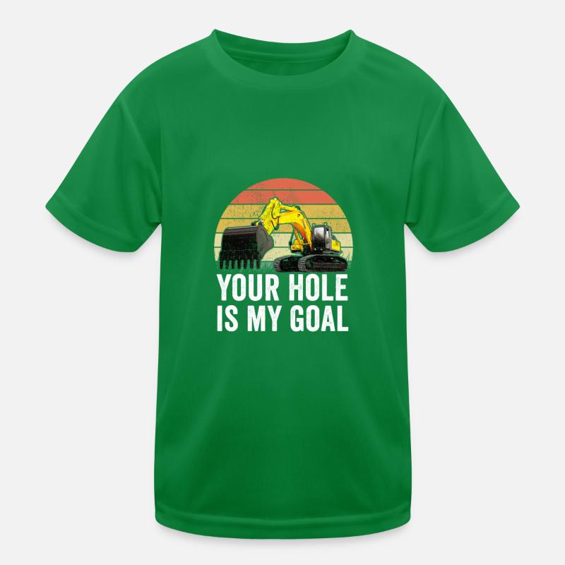 Excavator Excavator Excavator Construction Site Road Construction Kids Functional T-Shirt